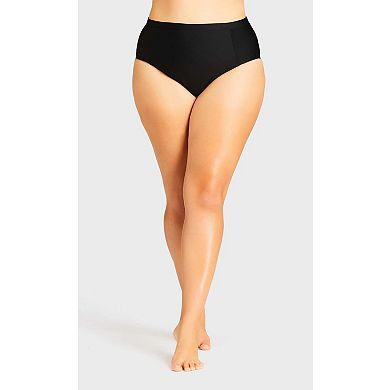 Avenue Women's Plus Size Knit High Waist Swim Brief