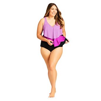 Avenue Women's Plus Size Knit High Waist Swim Brief