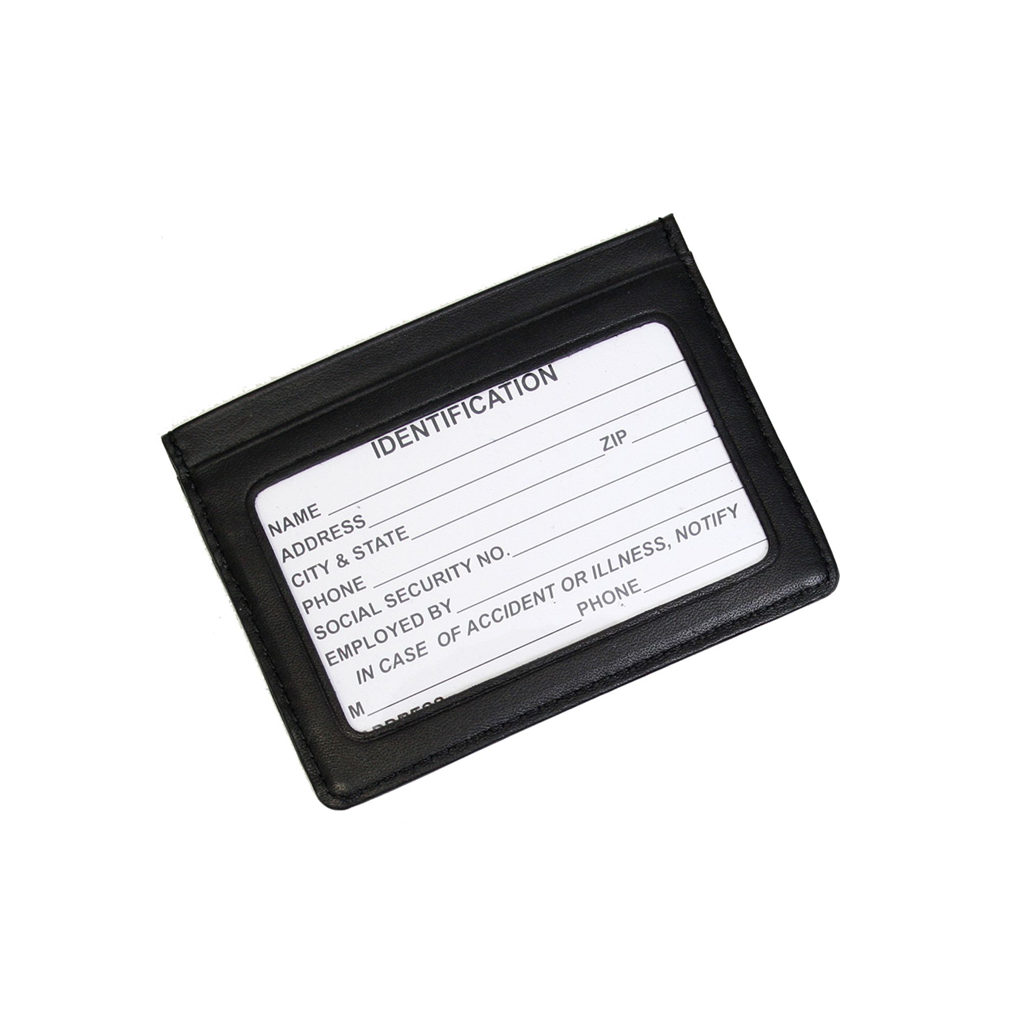 Royce Leather Mini ID & Credit Card Holder, Black