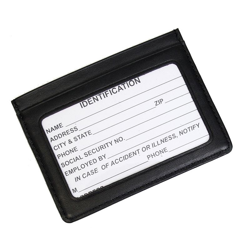Royce Leather Mini ID & Credit Card Holder, Black