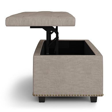 Simpli Home Hamilton Lift Top Rectangular Storage Ottoman
