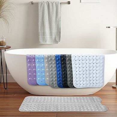 Lux Decor Collection Non Slip Bathtub Mat 40x16 Extra Large Bath Mat With Suction Cups & Drain Holes