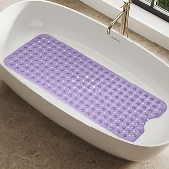 Lux Decor Collection Non Slip Bathtub Mat 40x16 Extra Large Bath Mat with Suction Cups & Drain Holes