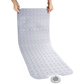 Lux Decor Collection Non Slip Bathtub Mat 40x16 Extra Large Bath Mat with Suction Cups & Drain Holes