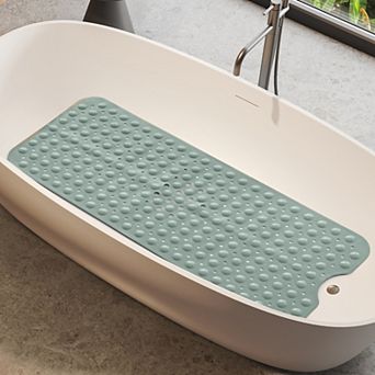 Lux Decor Collection Non Slip Bathtub Mat 40x16 Extra Large Bath Mat with Suction Cups & Drain Holes