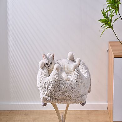 Petpals Anxiety Calming Cat Bed - 8"h, Attachable, Medium, Rose Crown