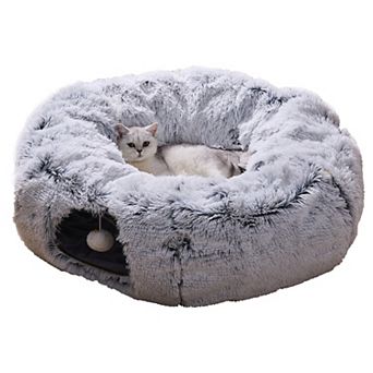 Petpals Faux Fur Customizable Cat Tunnel - 10"h, Diy, Medium, Khione