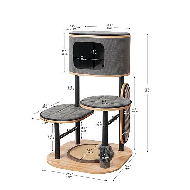 Petpals Minimalistic Steel Cat Tree - 37"h, 4 Level, Medium, Starbz