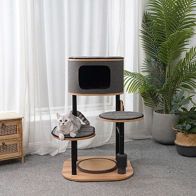 Petpals Minimalistic Steel Cat Tree - 37"h, 4 Level, Medium, Starbz