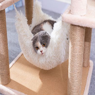 Catry Cat Tree - 7 Levels With Shag Fur Beds (castle)