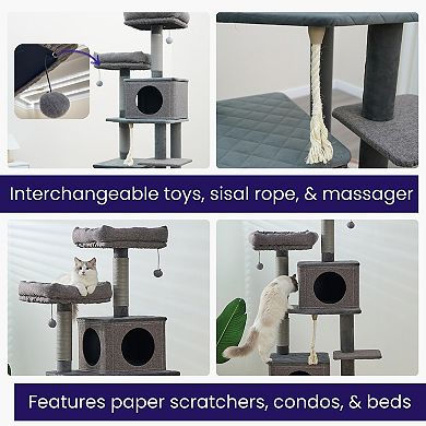 Catry Minimalistic Contemporary Cat Tree - 67", 6 Level, Large, Stella