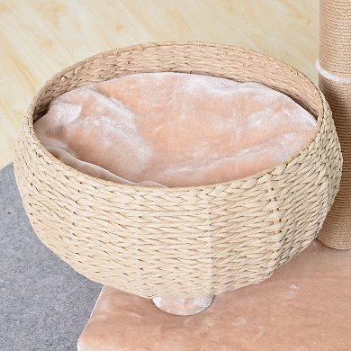 Petpals Sustainable Handwoven Cat Tree - 29"h, 2 Level, Medium, Cozy V2