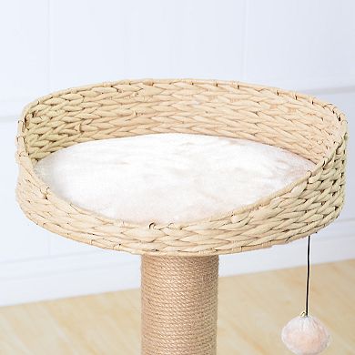 Petpals Sustainable Handwoven Cat Tree - 29"h, 2 Level, Medium, Cozy V2