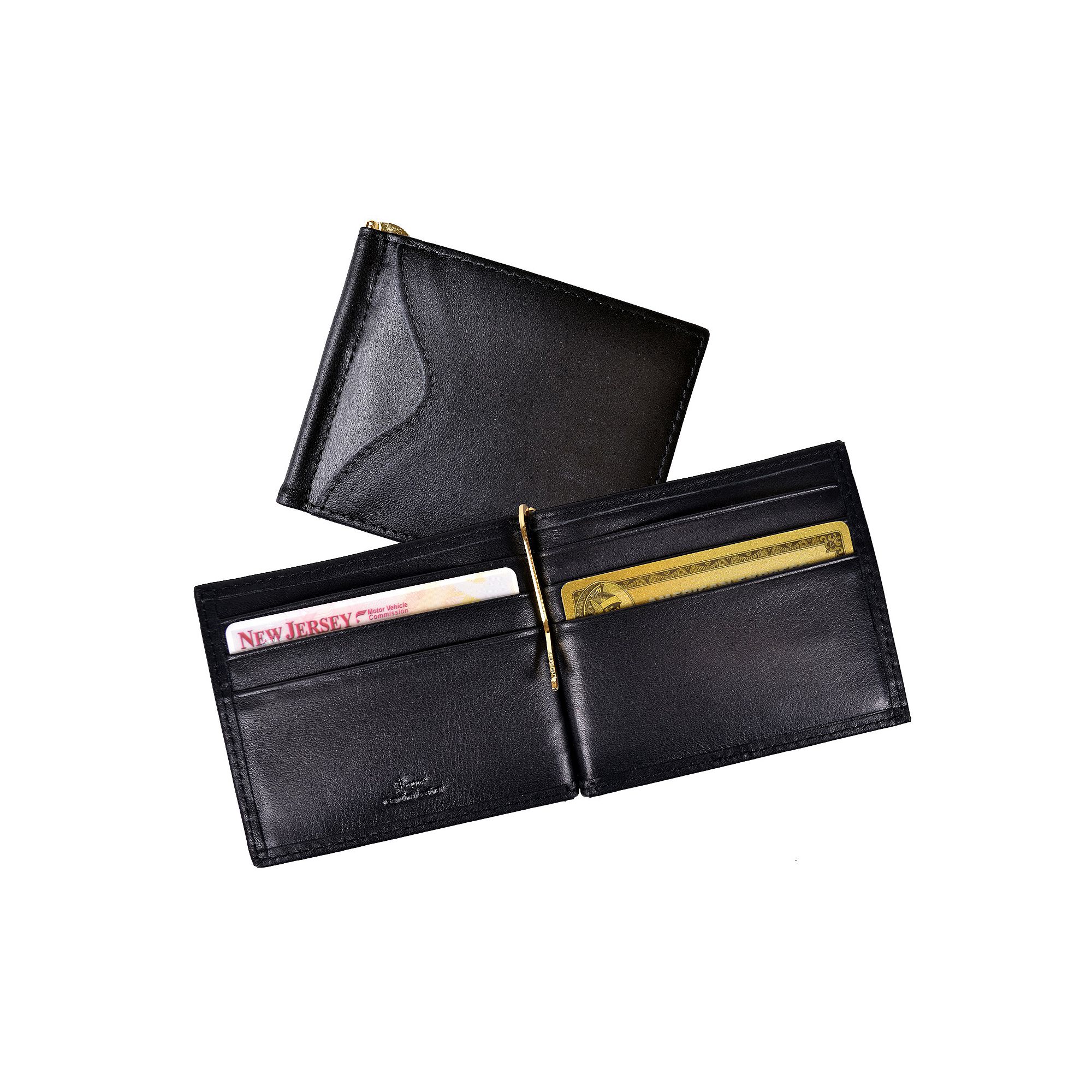 Royce Leather Cash Clip Wallet, Black
