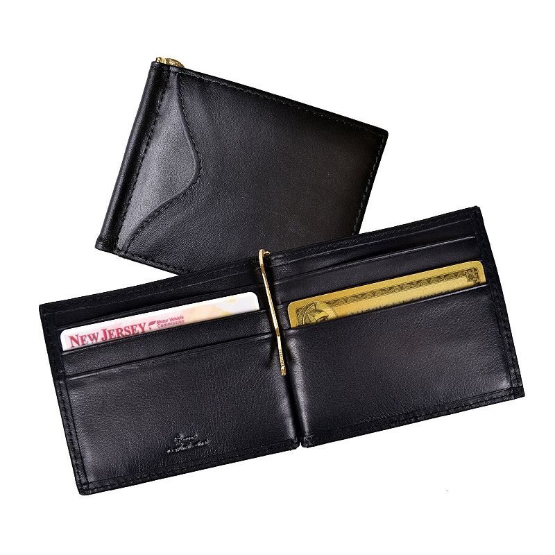 Royce Leather Cash Clip Wallet, Black