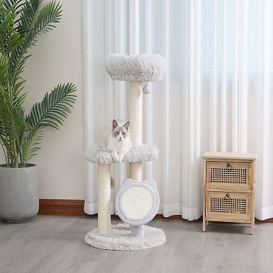 Petpals Sustainable Modern Cat Tree - 37"h, 3 Level, Medium, Rockview