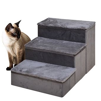 Catry Stepping Ladder - 3 Level For Senior Pets (charcoal)