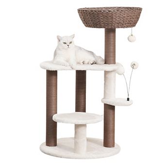 Petpals Sustainable Handwoven Cat Tree - 35"h, 5 Level, Medium, Quartz