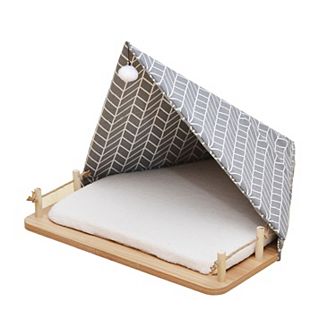 Petpals Camping Style Cat Bed - 17"h, Plush, Small, Camping Ground