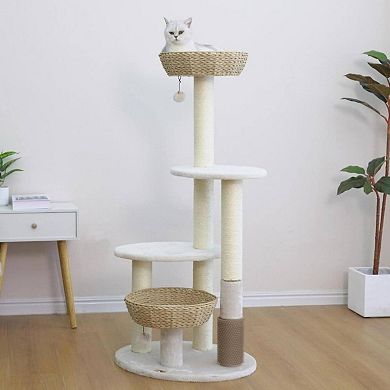 Petpals Sustainable Handwoven Cat Tree - 49"h, 5 Level, Medium, Pharaoh V2