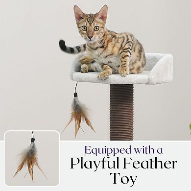 PetPals Nirvana 3-Level Kitten Tree with Plush Perch, Cozy Hammock, Beige