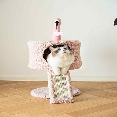 Catry Cat Tree - Sisal Scratching Ramp & Post (flamingo)