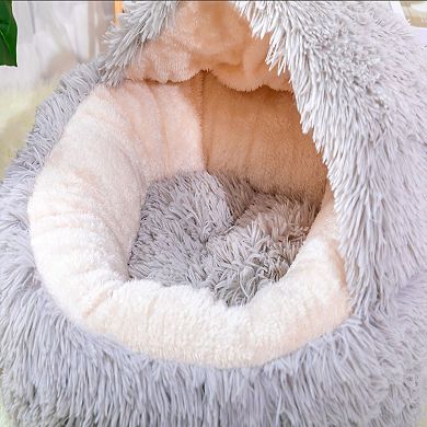 Petpals Anxiety Calming Cat Bed - 11"h, Soft, Medium, Igloo