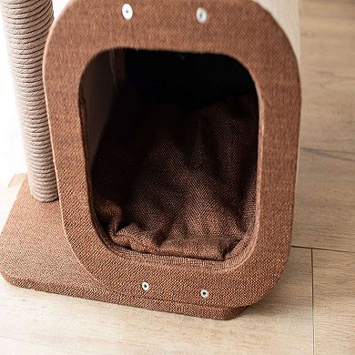 Catry Cat Tree W/paper Rope Scratcher-isla