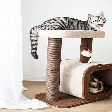 Catry Cat Tree W/paper Rope Scratcher-isla