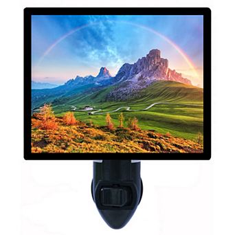 Mountain Rainbow. Decorative Photo Night Light.