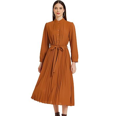brown flowy midi dress Breezy Midi Dress for Women – Flowy Casual Style