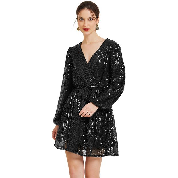 green emerald velvet dress Amazon.com: JEKE-DG Women's Mini Glitter Wrap Dress V Neck Long Sleeve  Ruffle Slit Wrap Dress Ruched Cocktail Party Dresses (Small,Black):  Clothing, Shoes & Jewelry main image 1