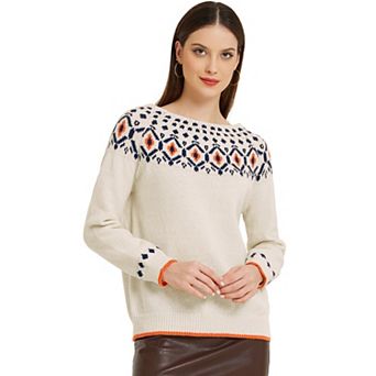 Women's Winter Fall Sweater Long Sleeve Crew Neck Vintage Pullover Sweater Tops