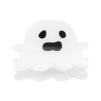 Halloween Fear Expression Hair Clips For Women 2.36" Length Black White 1 pc