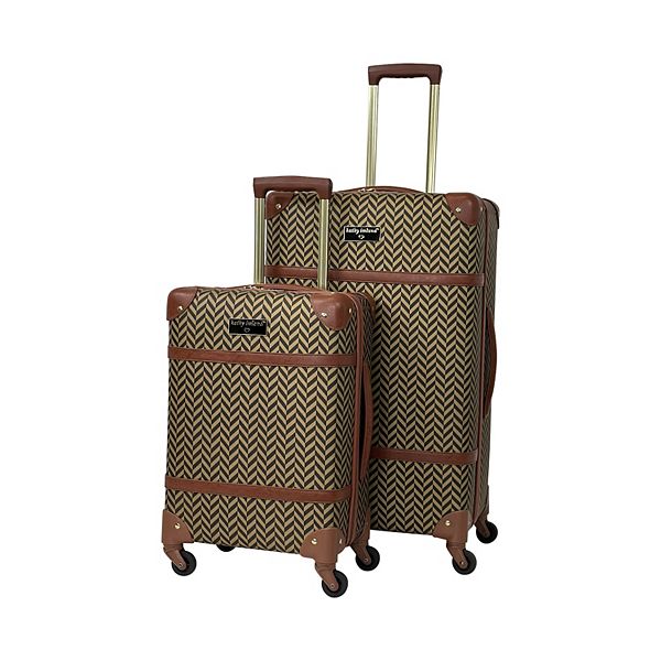 Kathy Ireland Vintage Trunk 2-pc. Hardside Luggage Set - Herringbone