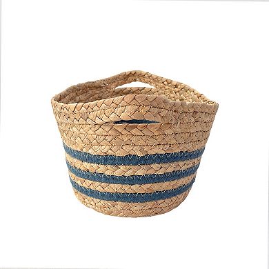 Neatly Natural Blue Striped Basket