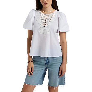Women's Buffalo Jeans Sabina Lace Balloon Sleeve Blouse