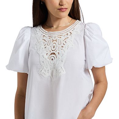 Women's Buffalo Jeans Sabina Lace Balloon Sleeve Blouse