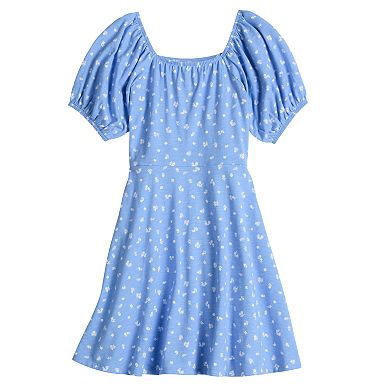 Girls 6-20 SO® Puff Sleeve Square Neck Dress in Regular & Plus Size