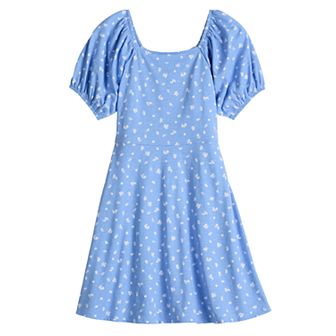 Girls 6-20 SO® Puff Sleeve Square Neck Dress in Regular & Plus Size
