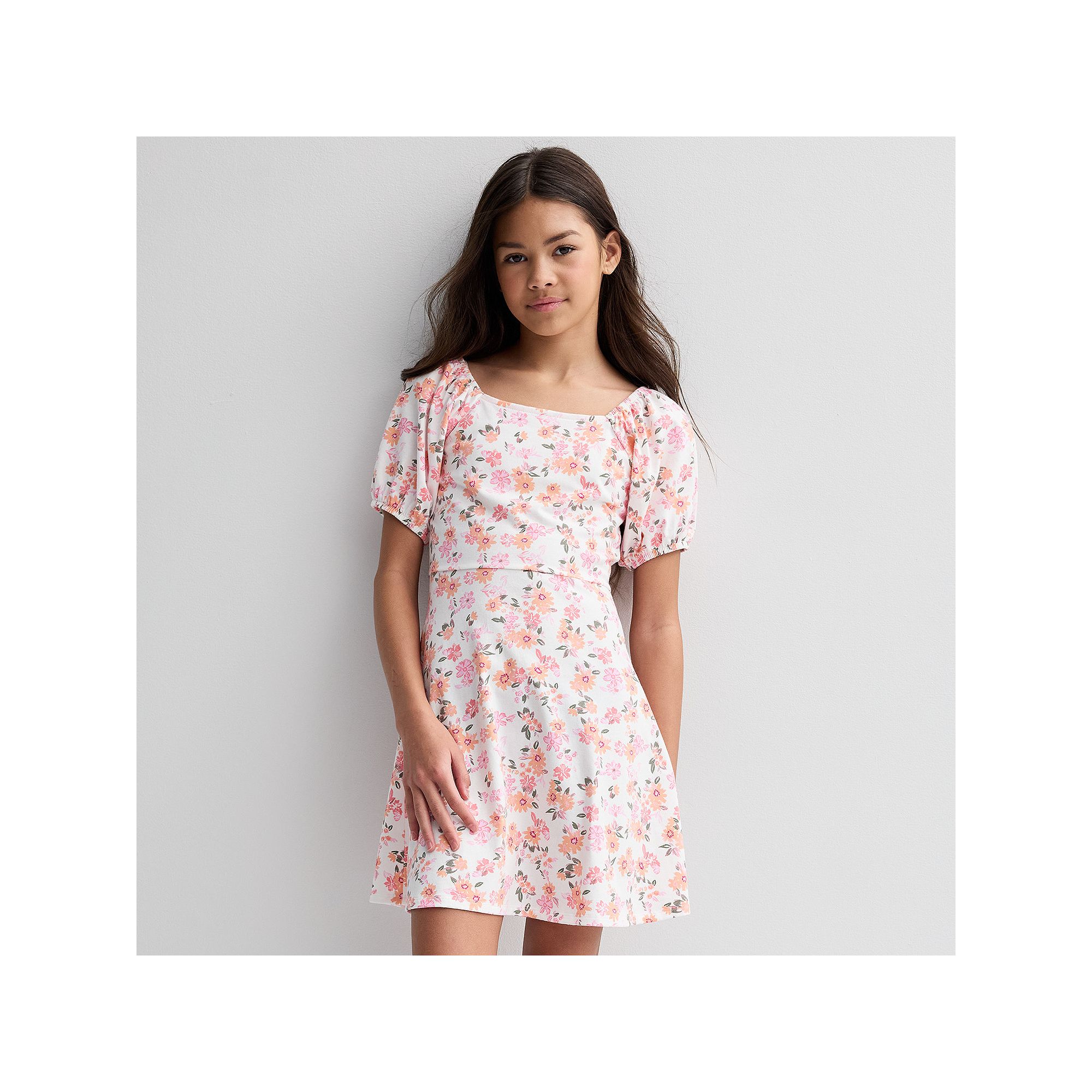 Girls 6-20 SO® Puff Sleeve Square Neck Dress in Regular & Plus Size, Girl