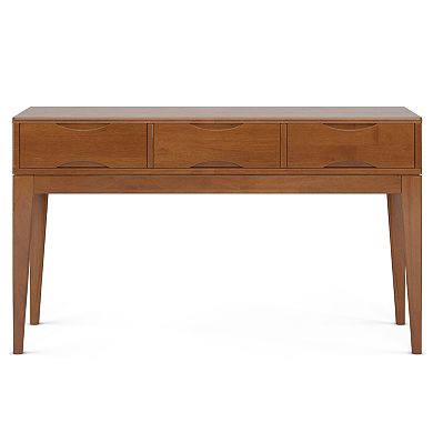 Simpli Home Harper Solid Hardwood Console Sofa Table in White