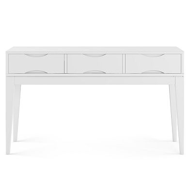 Simpli Home Harper Solid Hardwood Console Sofa Table in White