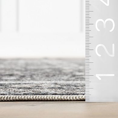 nuLOOM Fiore Medallion Machine Washable Area Rug