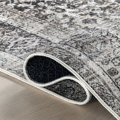 nuLOOM Fiore Medallion Machine Washable Area Rug