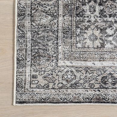 nuLOOM Fiore Medallion Machine Washable Area Rug