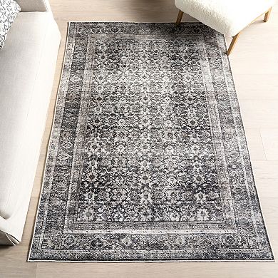 nuLOOM Fiore Medallion Machine Washable Area Rug