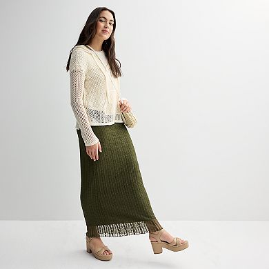 Juniors' Derek Heart Lace Maxi Skirt