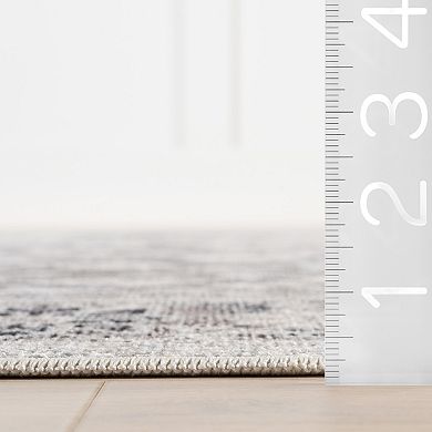 nuLOOM Florrie Medallion Machine Washable Area Rug