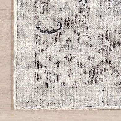 nuLOOM Florrie Medallion Machine Washable Area Rug
